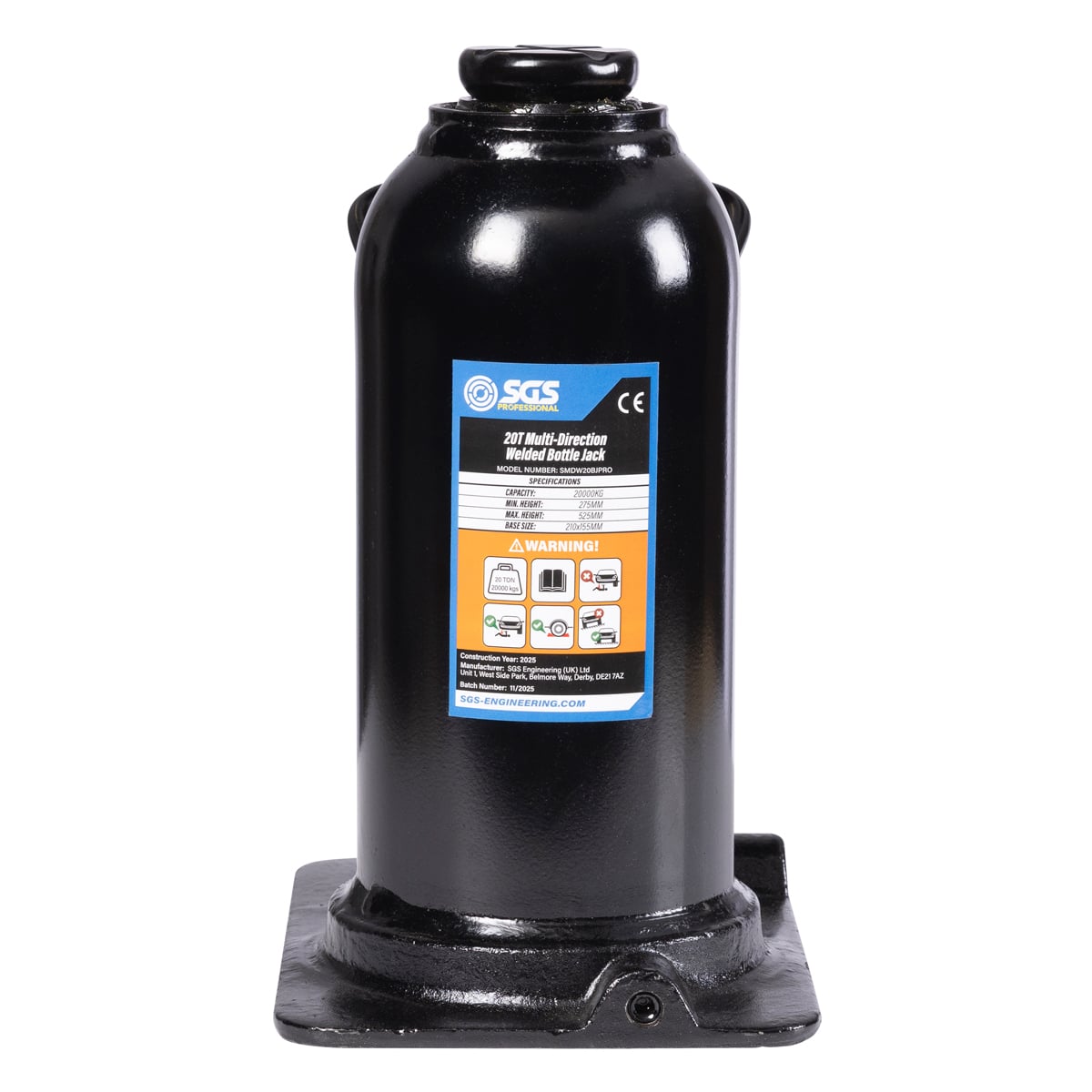 SGS Pro 20T Multi-Direction Welded Bottle Jack | 150-200mm Stroke